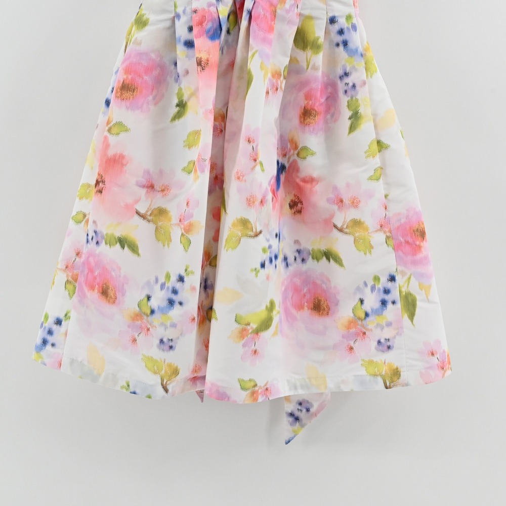 Sara‎ Campbell Floral Fit Flare Dress Womens Size 6 White Pink Watercolor Garden - Picture 12 of 13